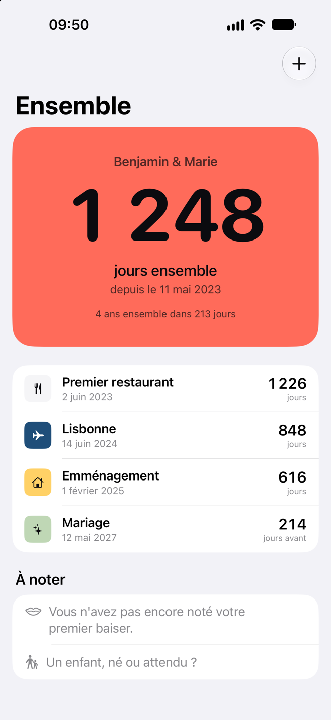 Compteur de jours en couple