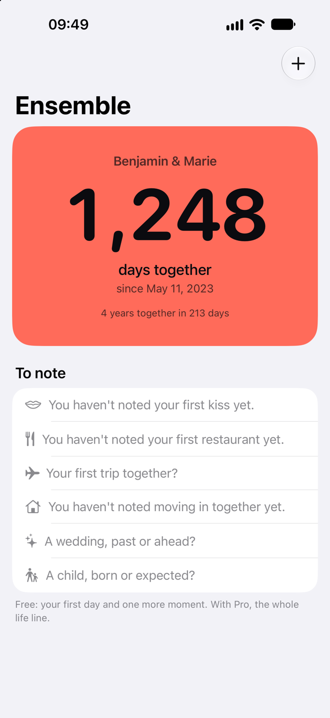 Days together counter